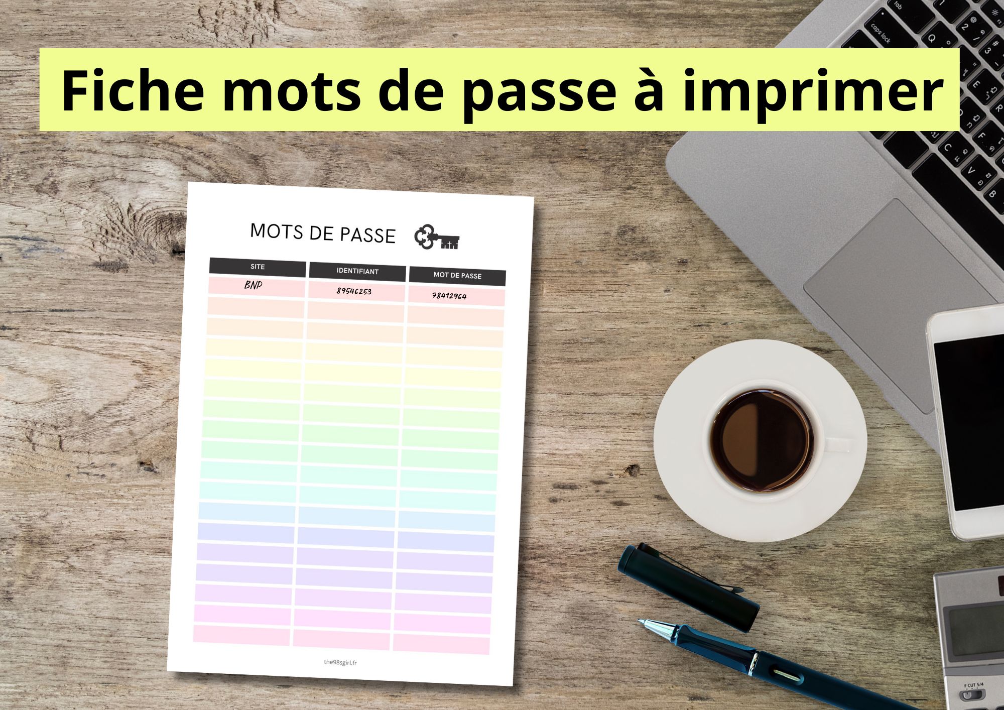 Organiser ses mots de passe : feuilles mémo à imprimer - AnneSo Orga
